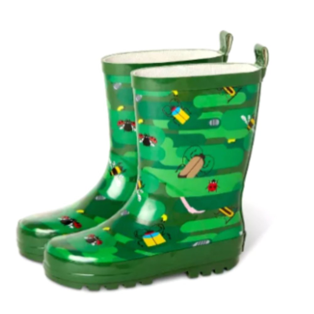 Kids' Bug Camo Garden Rain Boots Green - Size: S